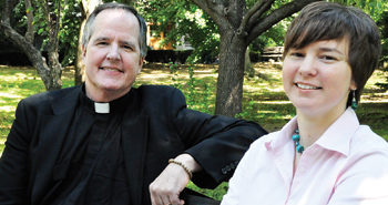 Francis McAloon, S.J., and Shannon McAlister, Ph.D., are helping deepen the study of spirituality at the Graduate School of Religion and Religious Education.  Photo by Joanna Klimaski